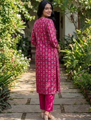 Women Ethnic Motifs Printed Regular Thread Work Kurta with Trousers & With Dupatta 3
