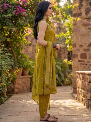 Women Ethnic Motifs Printed Regular Mirror Work Kurta with Trousers & With Dupatta 6