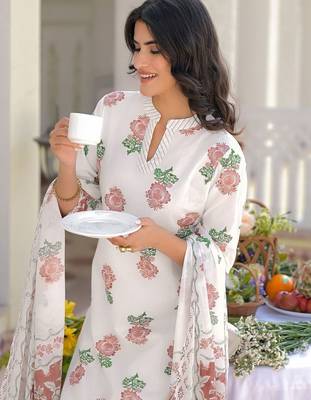 Women Embroidered Regular Kurta with Pyjamas & With Dupatta 4
