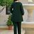 Embroidered Bottle Green Cotton Co Ords for Women