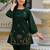 Embroidered Bottle Green Cotton Co Ords for Women