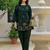 Embroidered Bottle Green Cotton Co Ords for Women