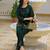 Embroidered Bottle Green Cotton Co Ords for Women