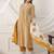 Women Printed Empire Thread Work Kurta with Trousers & With Dupatta