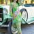 Women Floral Printed Regular Sequinned Silk Crepe Kurta with Harem Pants & With Dupatta