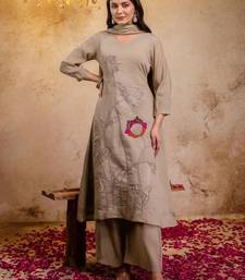 Women Ethnic Motifs Embroidered Regular Thread Work Kurta with Palazzos & With Dupatta