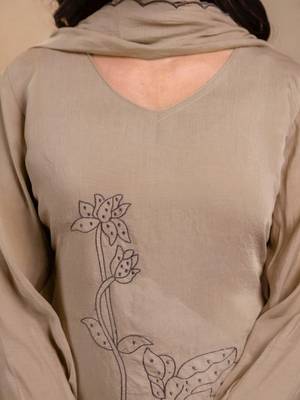 Women Ethnic Motifs Embroidered Regular Thread Work Kurta with Palazzos & With Dupatta 3