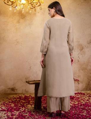 Women Ethnic Motifs Embroidered Regular Thread Work Kurta with Palazzos & With Dupatta 5