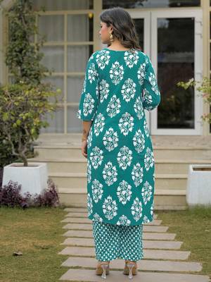 Women Printed Regular Sequinned Kurta with Trousers & With Dupatta 3