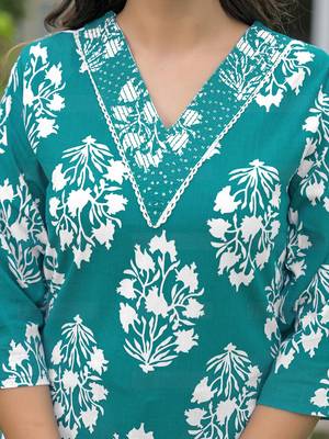 Women Printed Regular Sequinned Kurta with Trousers & With Dupatta 6