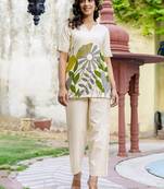 Printed Beige Cotton Co Ords for Women