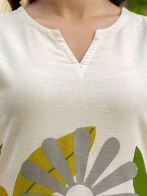 Printed Beige Cotton Co Ords for Women 3