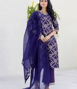 Women Floral Printed Kurta with Palazzos & Dupatta