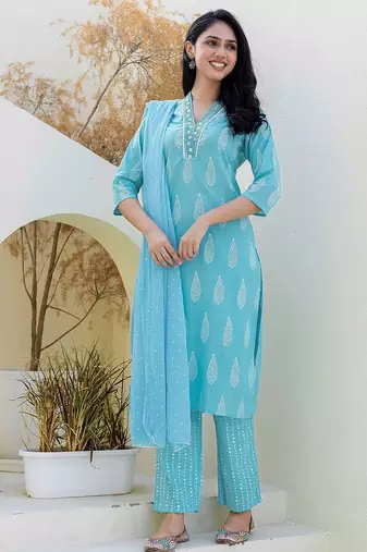 Women Ethnic Motifs Printed Kurta with Trousers & Dupatta