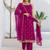 Floral Printed Square Neck Straight Kurta With Trousers & Dupatta