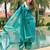 Floral Printed Keyhole Neck Thread Work Straight Kurta With Trousers & Dupatta
