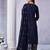 Yoke Design Embroidered Sequinned Straight Kurta With Trousers & Dupatta