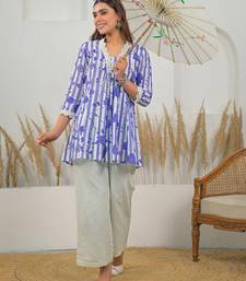 Printed Levender Cotton Co Ords for Women