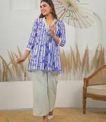 Printed Levender Cotton Co Ords for Women