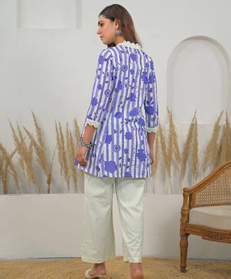 Printed Levender Cotton Co Ords for Women 3