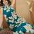 Floral Printed Dark Teal Green Rayon Co Ords for Women