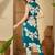 Floral Printed Dark Teal Green Rayon Co Ords for Women