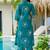 Floral Printed Dusty Teal Green Cotton Co Ords for Women