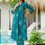 Floral Printed Dusty Teal Green Cotton Co Ords for Women