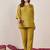 Embroidered Mustard Silk Co Ords for Women