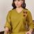 Embroidered Mustard Silk Co Ords for Women