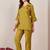 Embroidered Mustard Silk Co Ords for Women