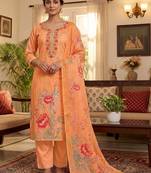 Women Floral Printed Regular Thread Work Kurta with Trousers & With Dupatta