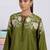 Embroidered Mehandi Green Silk Co Ords for Women