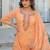 Women Floral Printed Regular Thread Work Linen Kurta with Trousers & With Dupatta