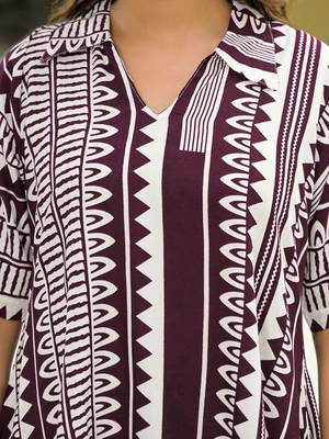 Printed Wine Rayon Co Ords for Women 6