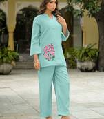 Women Floral Embroidered Regular Thread Work Kurta with Trousers