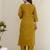 Floral Yoke Design Sequinned Kurta With Trousers & Dupatta