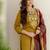 Floral Yoke Design Sequinned Kurta With Trousers & Dupatta