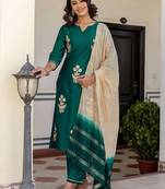 Women Floral Embroidered Kurta with Trousers & Dupatta