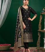 Women Dyed Regular Kurta with Trousers & With Dupatta