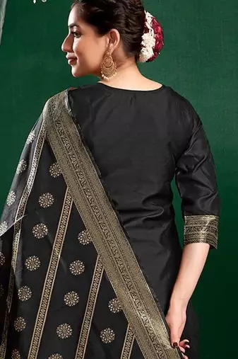 Women Dyed Regular Kurta with Trousers & With Dupatta