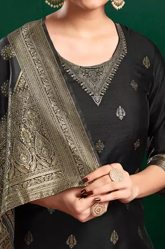 Women Dyed Regular Kurta with Trousers & With Dupatta