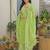 Women Embroidered Regular Thread Work Kurta with Trousers & With Dupatta