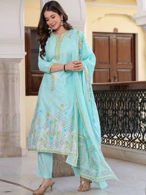 Women Embroidered Regular Kurta with Pyjamas & With Dupatta 3