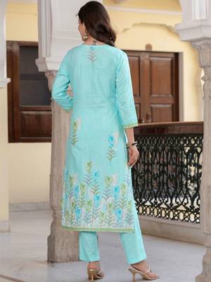 Women Embroidered Regular Kurta with Pyjamas & With Dupatta 5