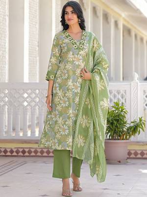 Women Embroidered Regular Kurta with Pyjamas & With Dupatta 1
