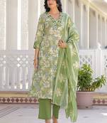 Women Embroidered Regular Kurta with Pyjamas & With Dupatta