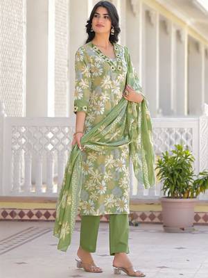 Women Embroidered Regular Kurta with Pyjamas & With Dupatta 3