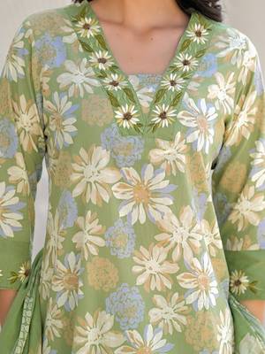 Women Embroidered Regular Kurta with Pyjamas & With Dupatta 6