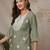 Women Ethnic Motifs Embroidered Round Neck Short Kurti